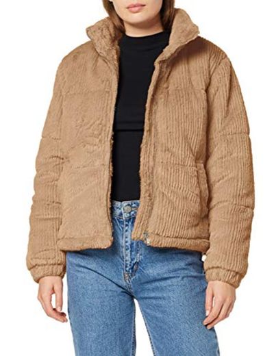 New Look Cut Faux Fur Puffer Abrigo, Beige