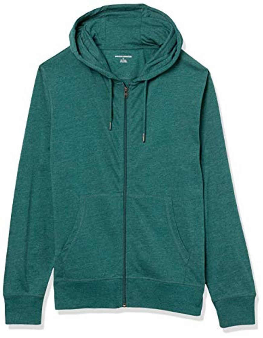 Moda Amazon Essentials Lightweight Jersey Full-Zip Hoodie Fashion, Verde Bosque, US S