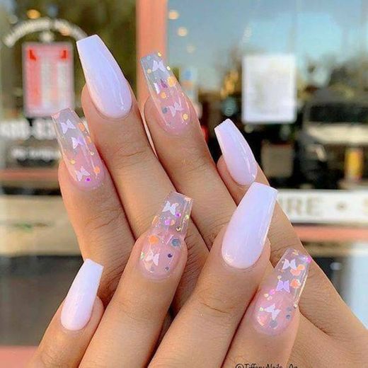  Encapsulated butterfly nail💅🏻🦋