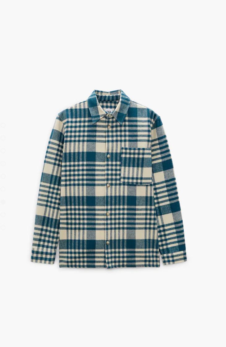 Social Camisa de Flanela aos Quadrados