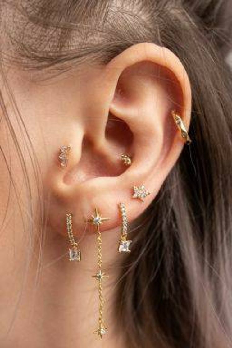 Moda Piercings orelha cristal