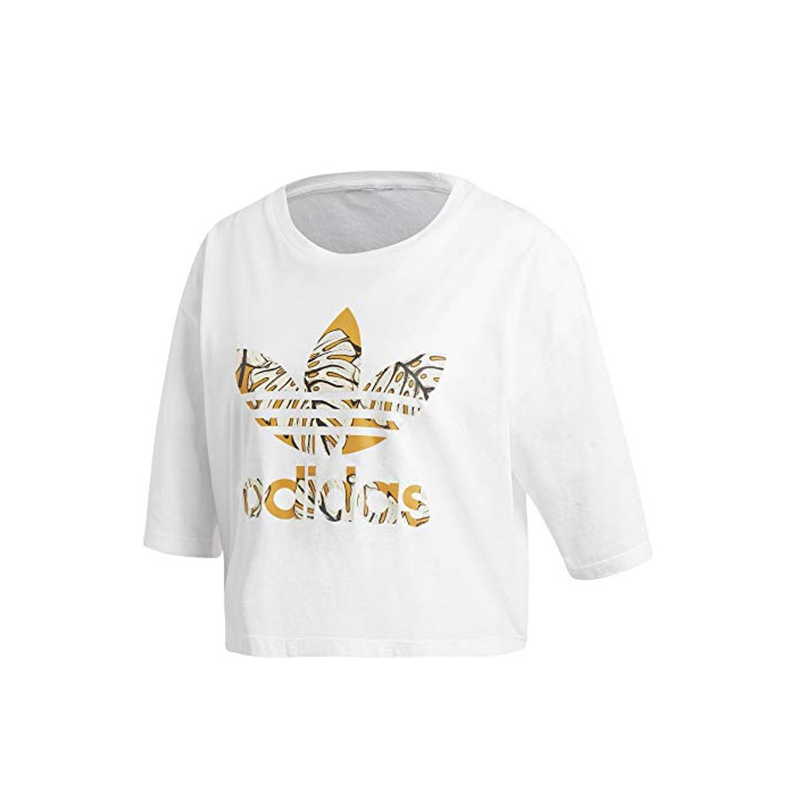 adidas Crop Top Camiseta para Mujer Blanco