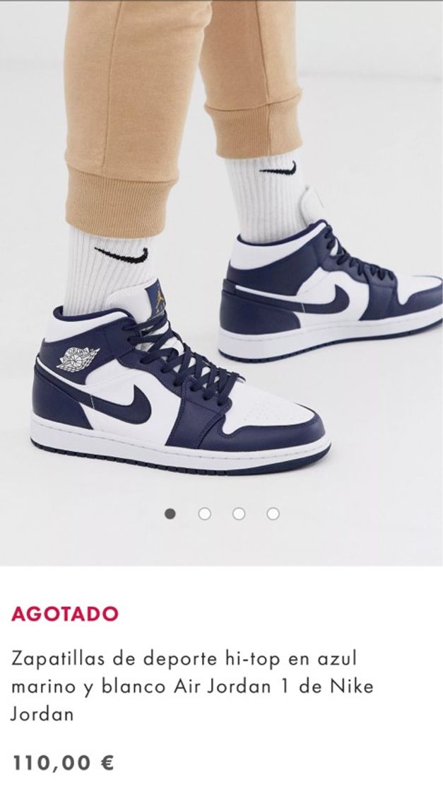 Moda Zapatillas de deporte hi-top en azul marino y blanco Air Jordan 1