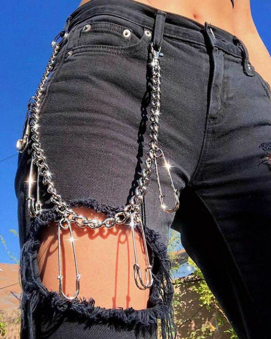 Fashion Calça preta aesthetic ⛓🖤