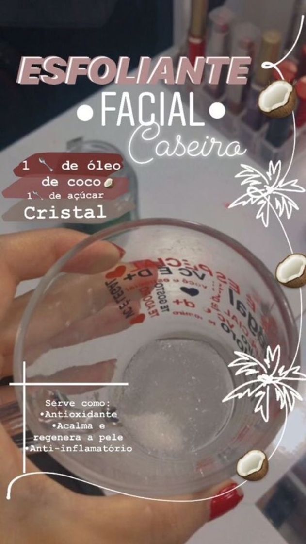 Social esfoliante facial caseiro 