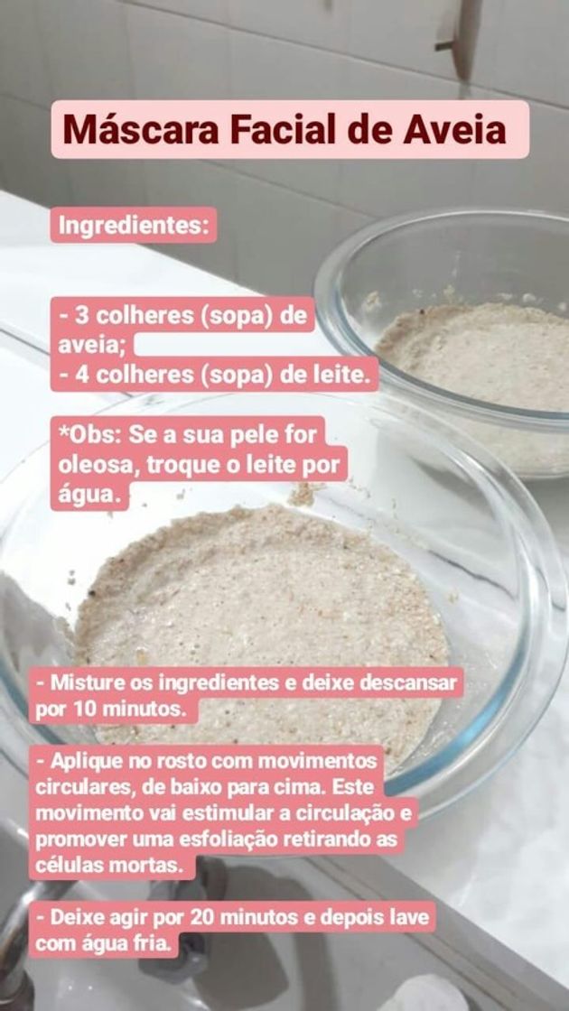 Social máscara facial de aveia caseira  