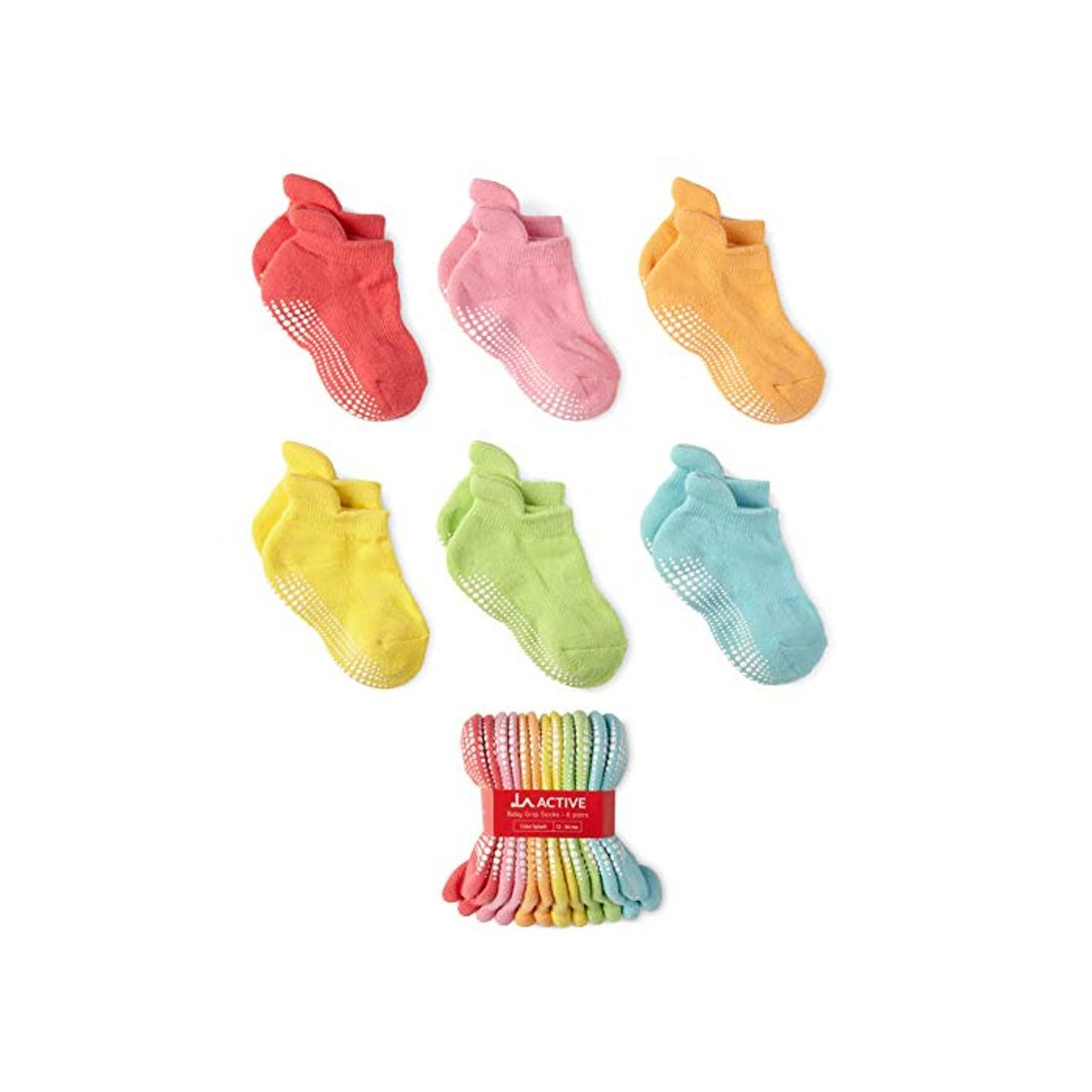 Fashion LA Active Tobillera Calcetines Antideslizantes - 6 Pares - para Bebé Niños