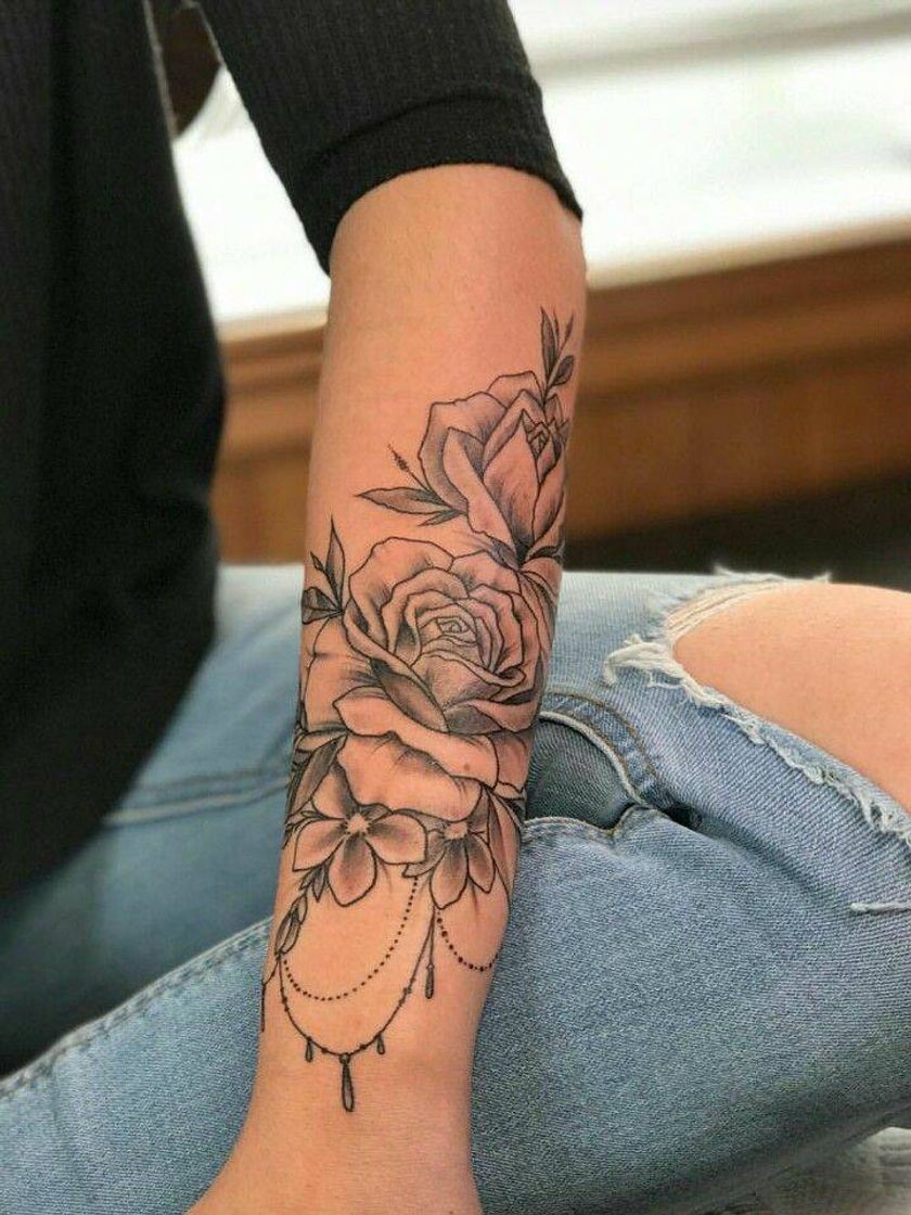 Fashion Tatuagem rosas