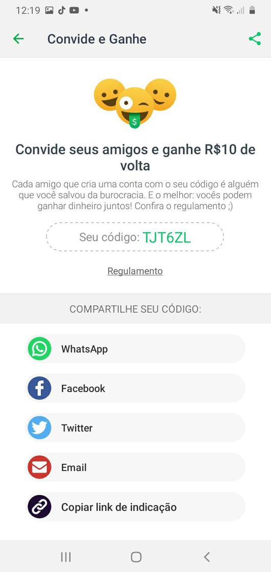 Moda R$10 pra quem usar meu código de indicação no Picpay 