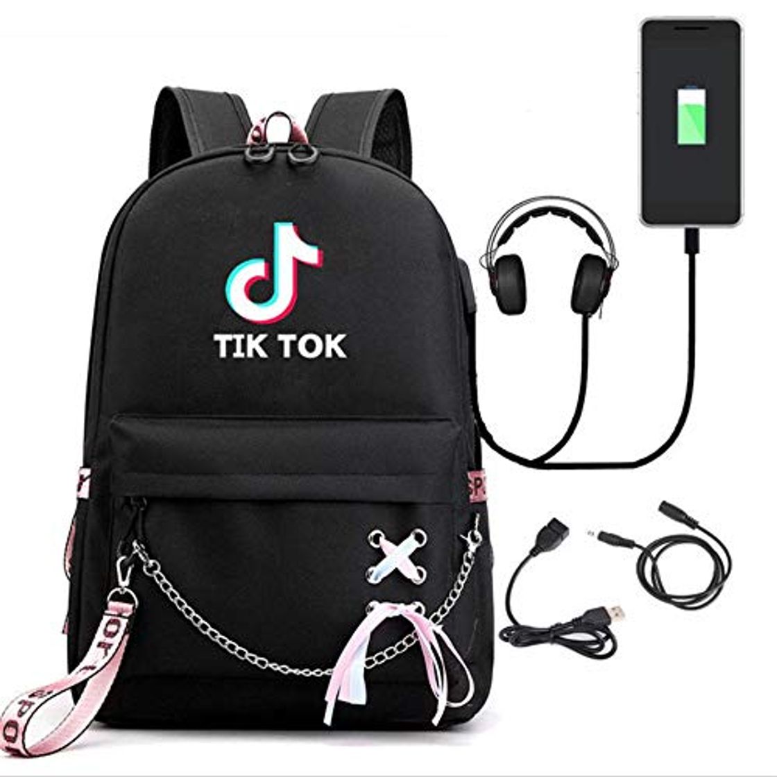 Moda xxLvOG Mochila TIK Tok Mochila para Estudiantes de Secundaria Masculina y Femenina