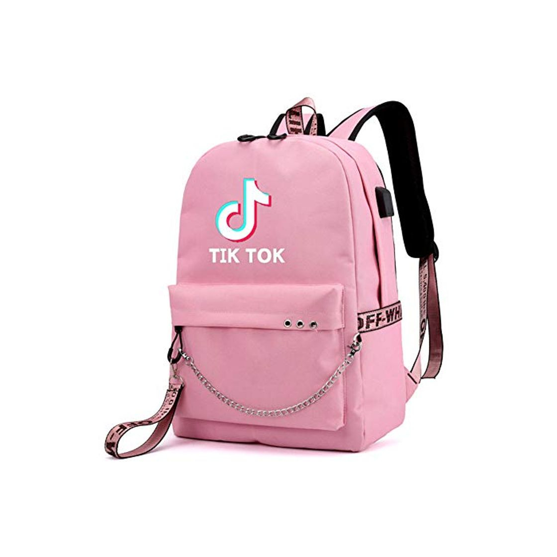 Moda Mochila TIK Tok con Conector USB para Auriculares Mochila Casual TIK Tok Mochila para portátil Mochila para jóvenes