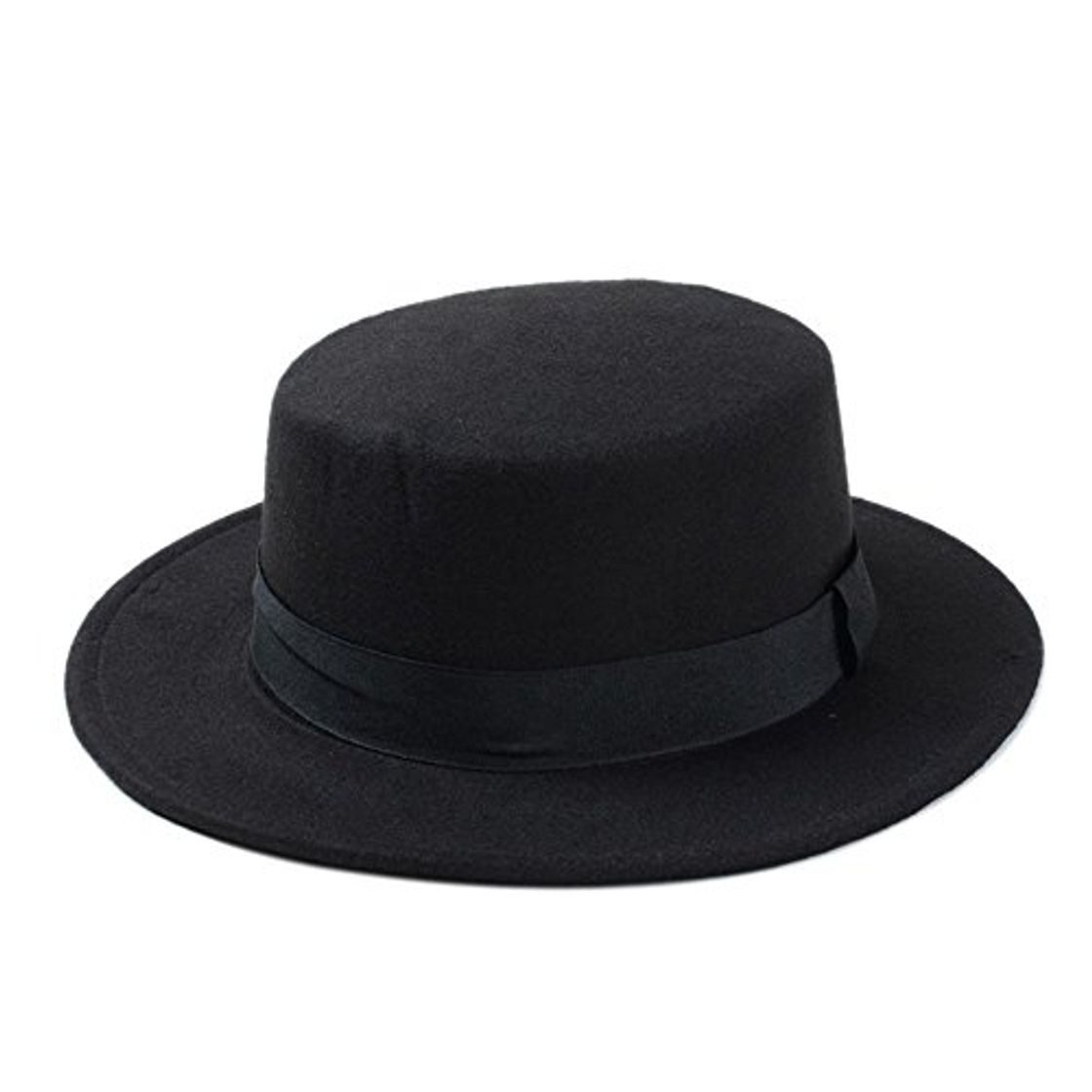 Moda Liyuzhu Boater de Lana Flat Hat Prok Pie Chapeu De Feltro Bowler