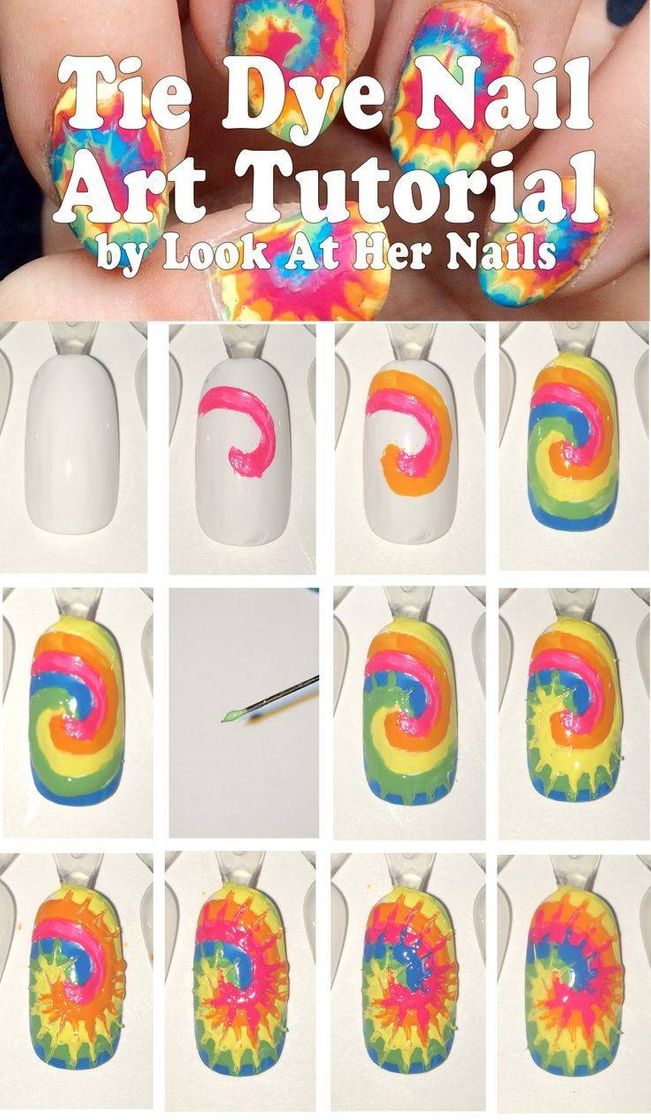 Fashion Unhas Tie Die tutorial