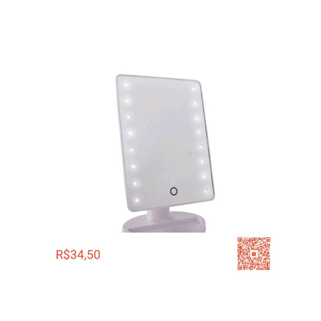 Social Espelho maquiagem penteadeira c led lateral portátil Premium