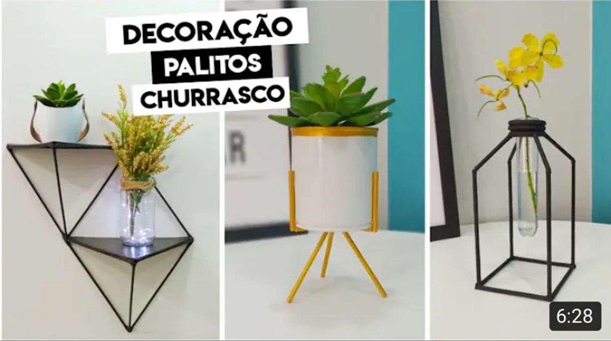 Moda Itens de decoração com palitos de churrasco✨✨