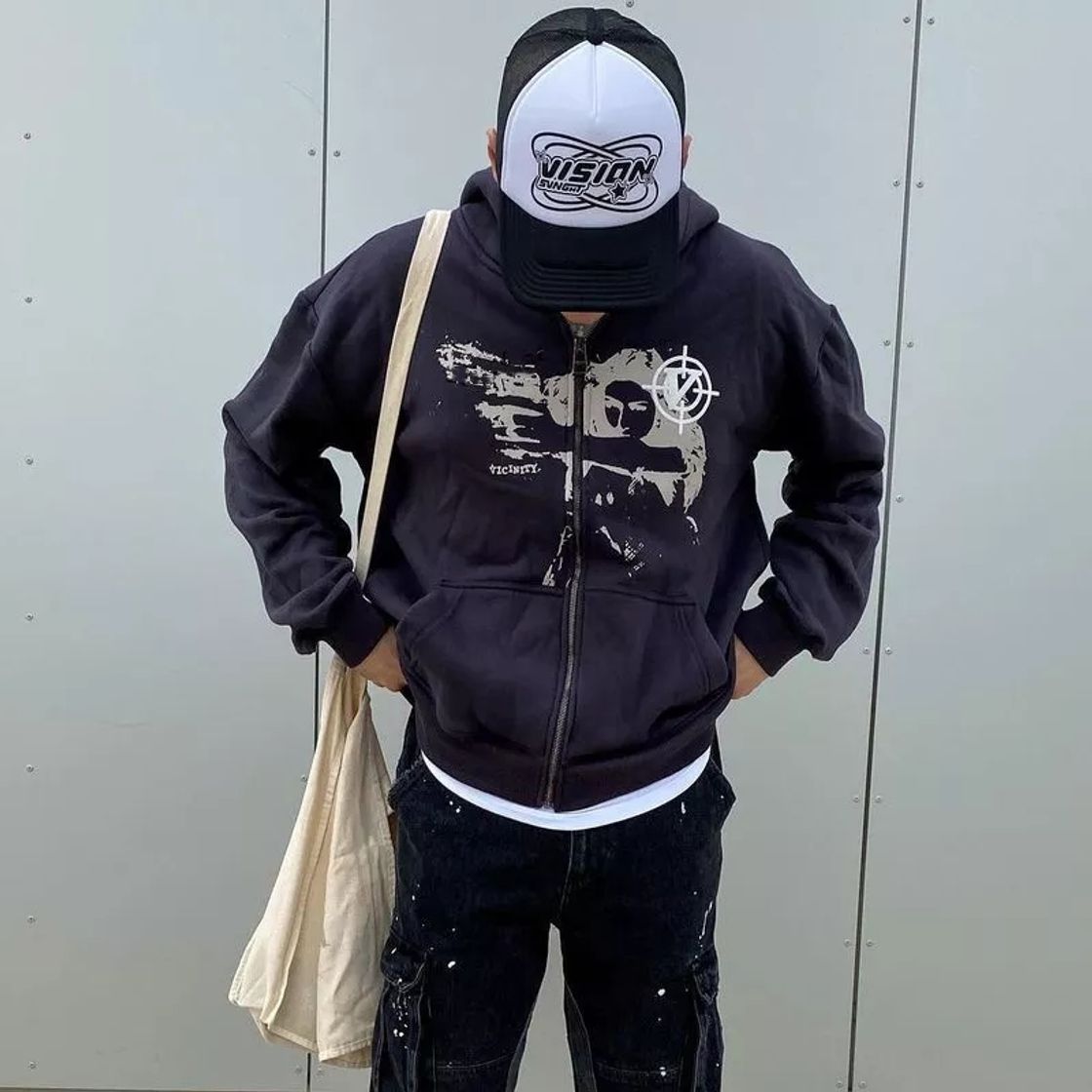 Sudadera con cremallera y2k