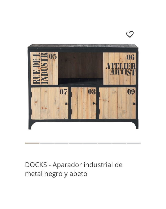 Product Aparador industrial de metal negro y abeto Docks