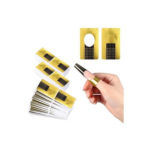 200 hojas oro Bandeja de papel de manicura: Necesario para la extensión