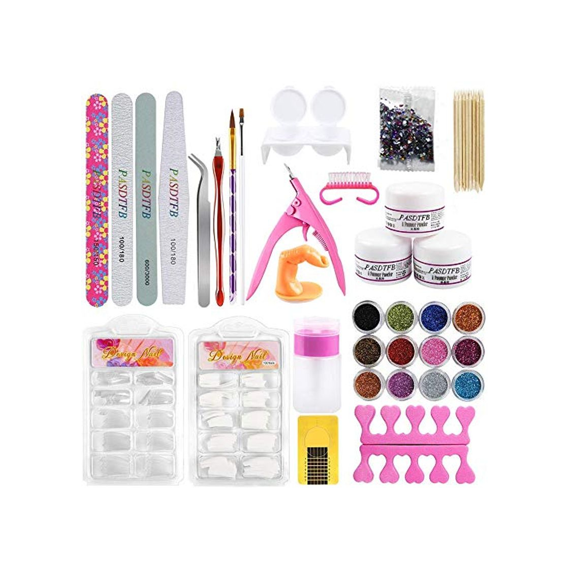 Producto Kit de Uñas Acrílicas Completo Kit Uñas de Gel Accesorio Profesional Kit Manicura para Uñas UV Gel Kit Uñas Acrílico Uñas Postizas Lima de Uñas Kit Uña Arte Herramientas para DIY Nail Art Decoración