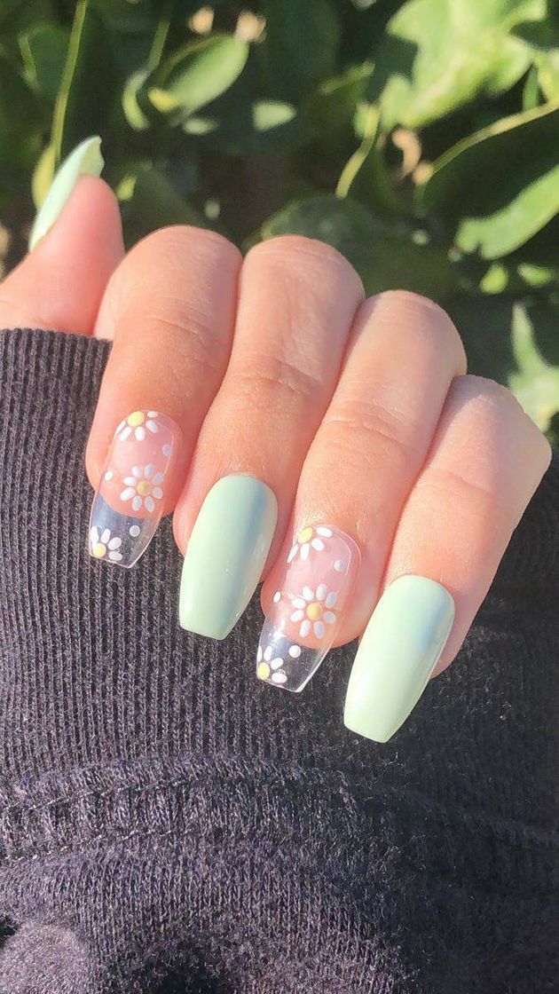 Fashion Uñas de flores transparentes