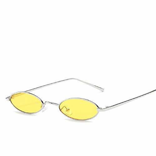 Mmhdz Vintage Gafas de sol pequeñas con marco de metal ovalado Colores