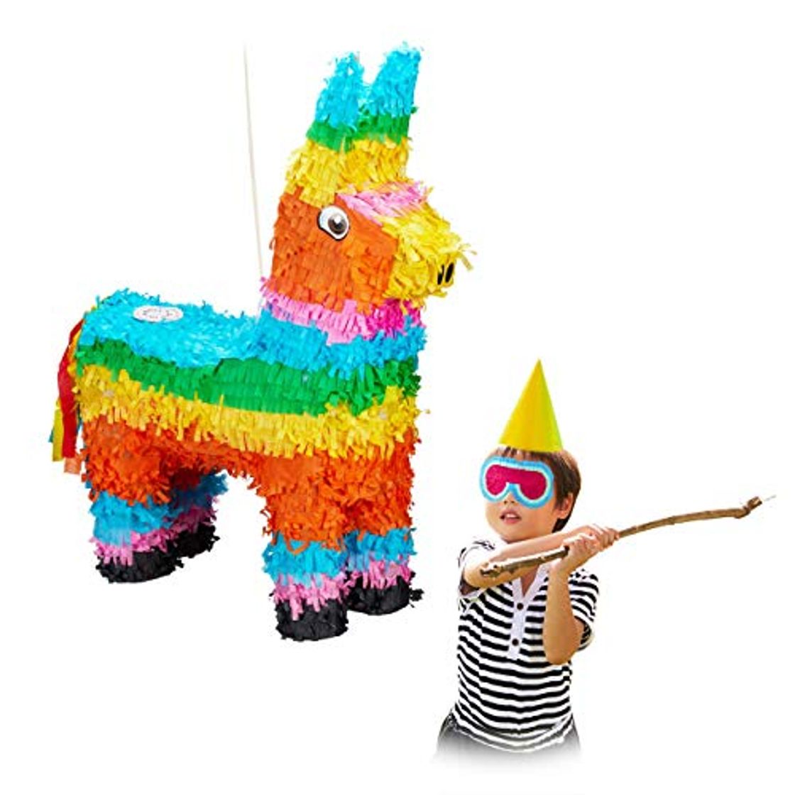 Products Relaxdays Piñata Llama sin Relleno, Papel, Multicolor, 56 x 41 x 13