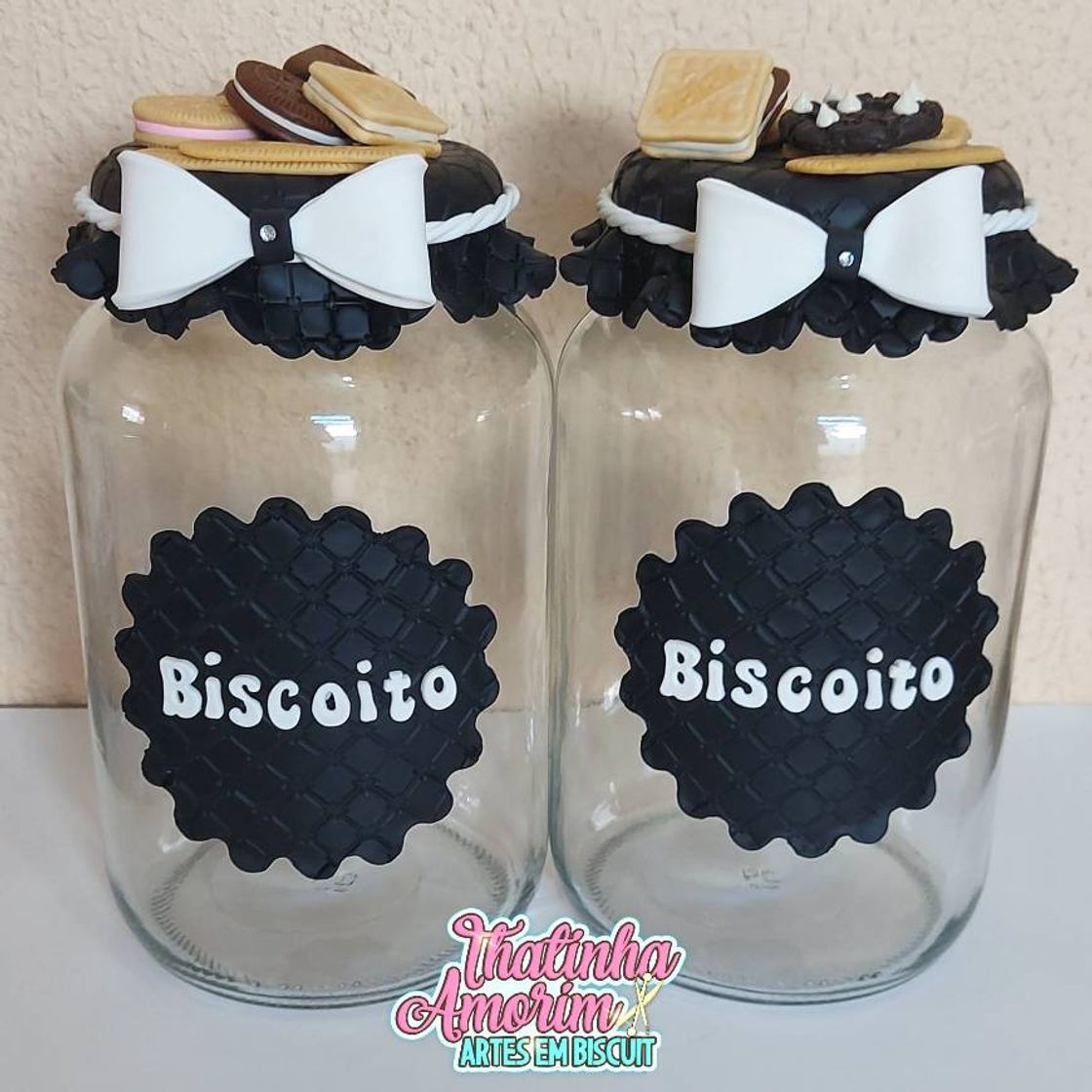 Moda Potes de mantimentos decorados em biscuit 