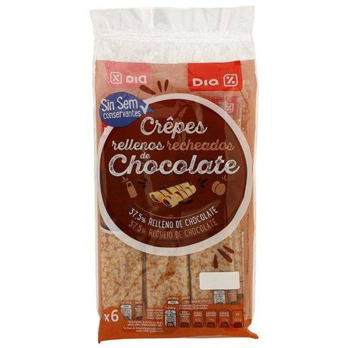 Fashion DIA crepes rellenos de chocolate bolsa 192 gr | OTROS PRODUCTOS