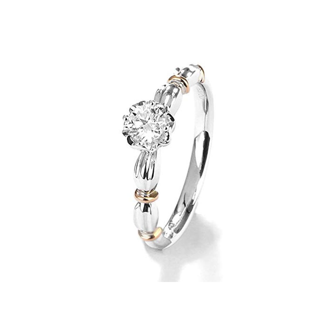 Social TIANRAO Anillos de Compromiso de Diamantes de 0.24 Quilates de Oro Blanco