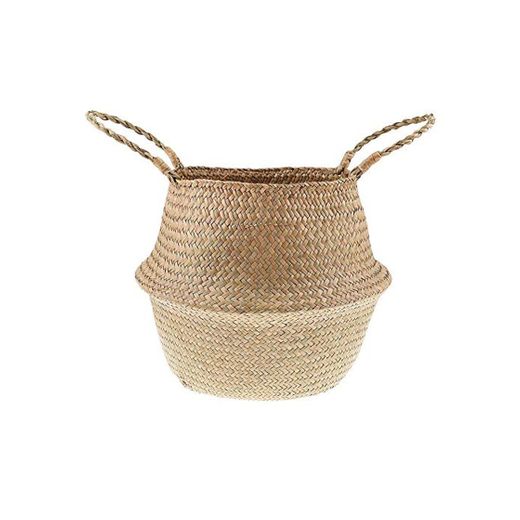 Cozywind Natural Cesta Tejida a Mano,Plegable Cesto de Almacenamiento para la Colada,