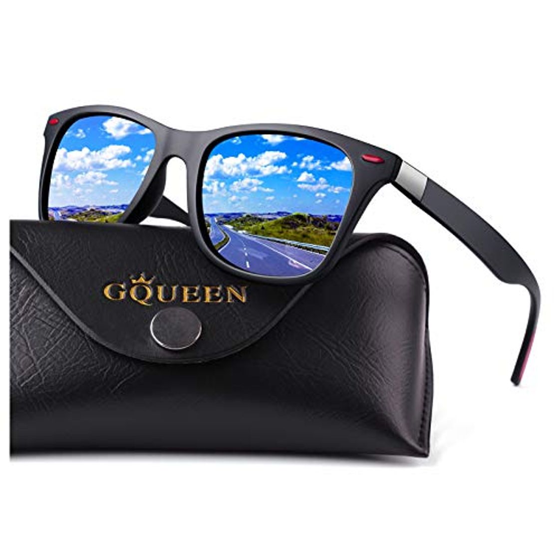 Social GQUEEN Gafas de Sol polarizadas hombre Mujere TR90 para Conducir Deportes Ciclismo 100% Protección UV400 Gafas para Conducción MO90