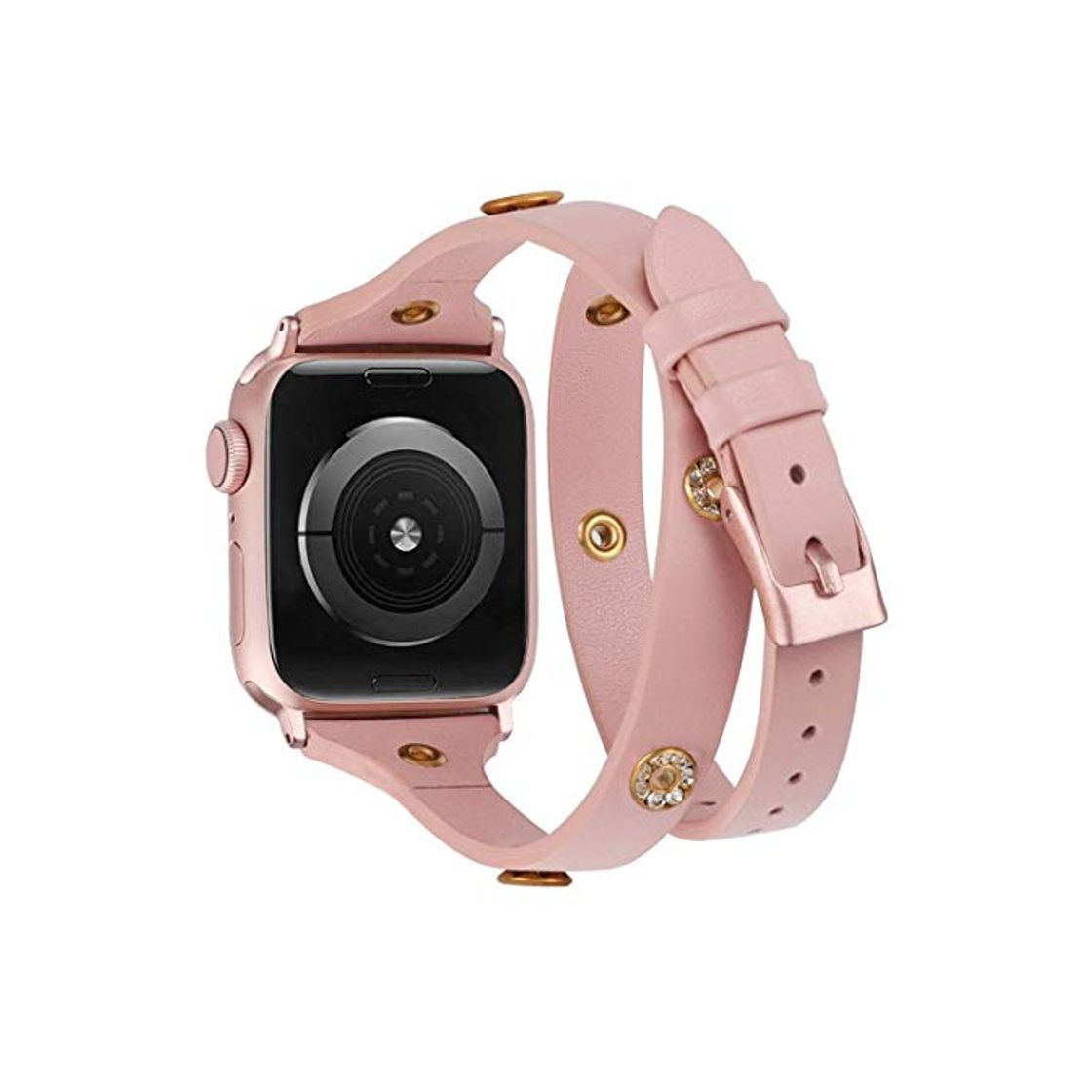 Moda Glebo Correa de piel compatible con Apple Watch 42 mm 44 mm,