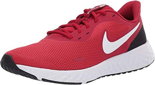 Nike Revolution 5, Zapatillas de Atletismo para Hombre, Rojo/Blanco
