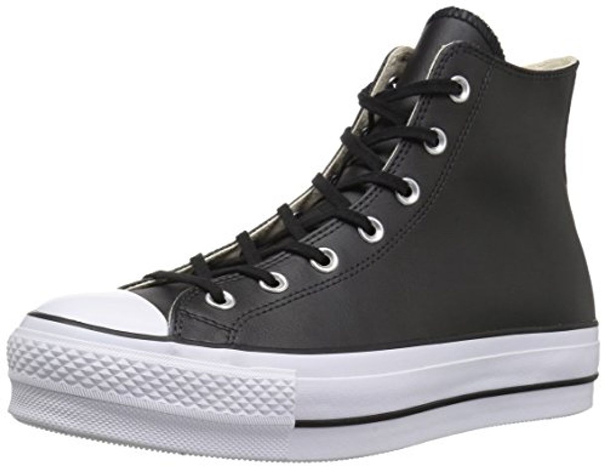 Social Converse Chuck Taylor CTAS Lift Clean Hi, Zapatillas Altas para Mujer, Negro