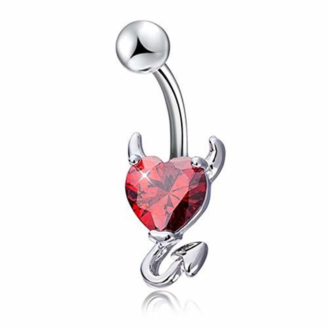 Fashion Feketeuki Diablo Corazón Circón Piercing Ombligo quirúrgico Anillos de Ombligo Ombligo Piercing