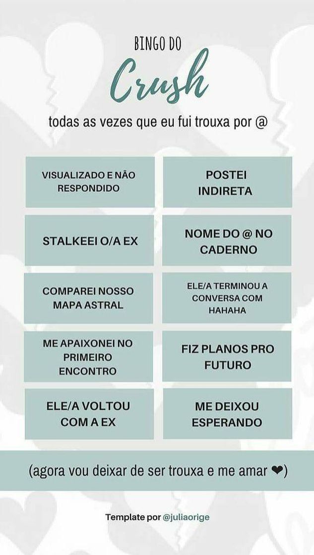 Moda Bingo do crush 