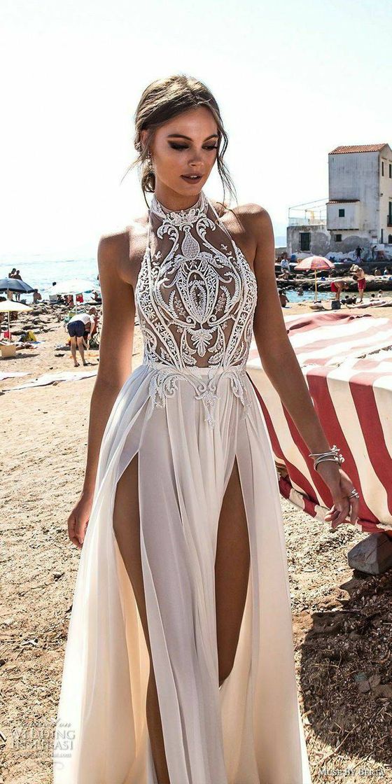 Moda Vestido Branco Detalhado