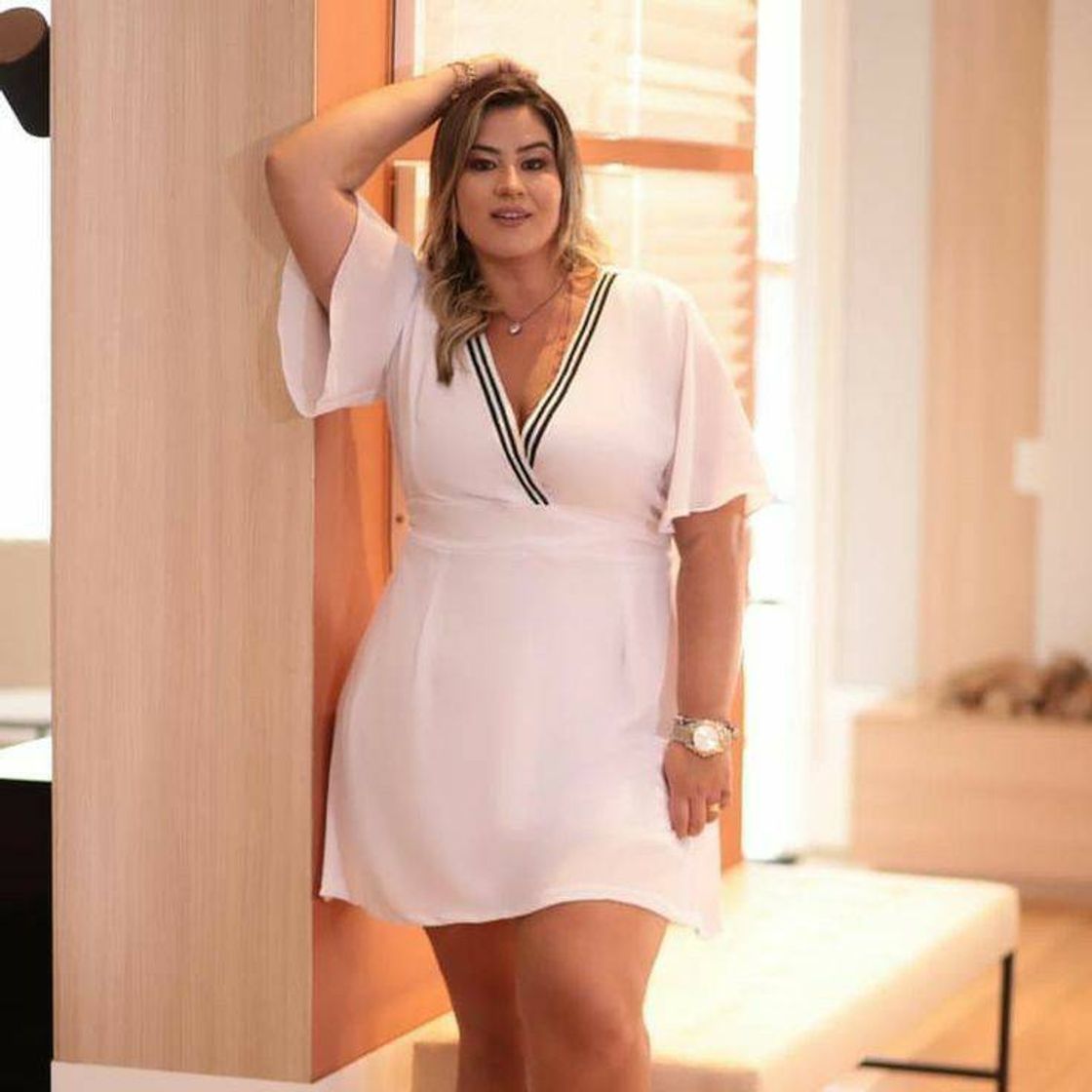 Fashion Vestido Branco Curto 