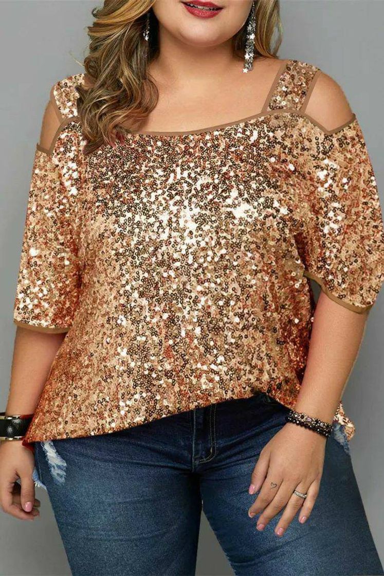 Fashion Blusa Dourada 