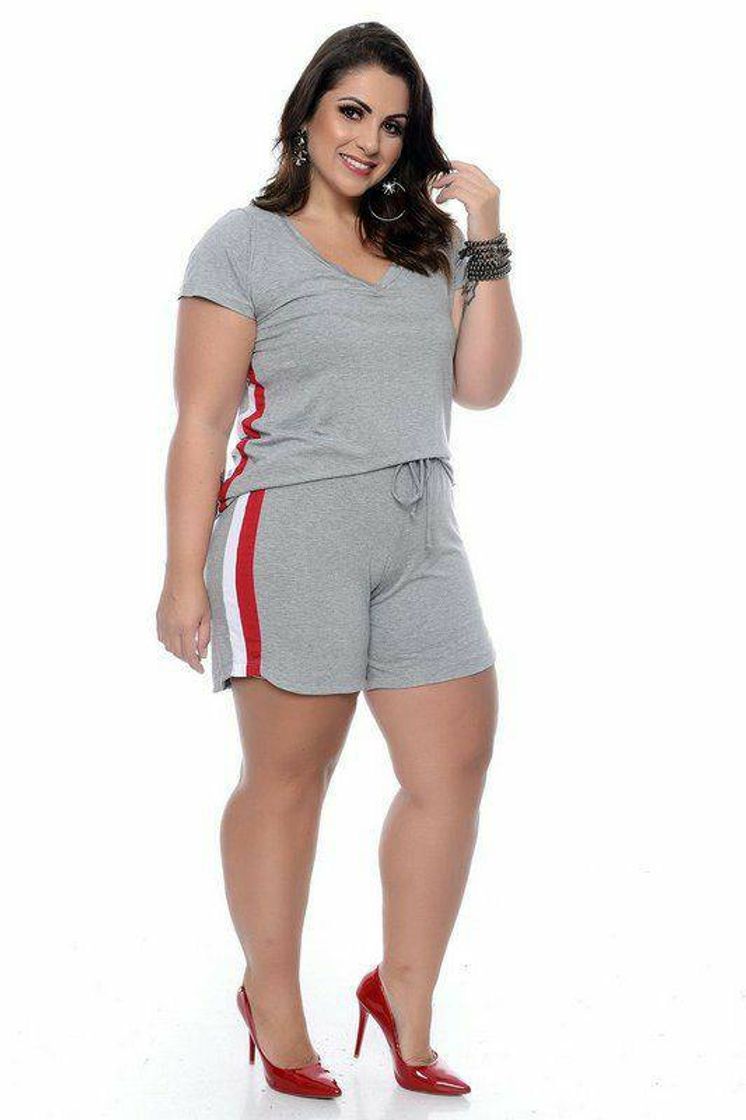 Social Conjunto shorts Prata 