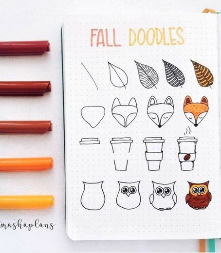 Desenhos simples de outono 🍂