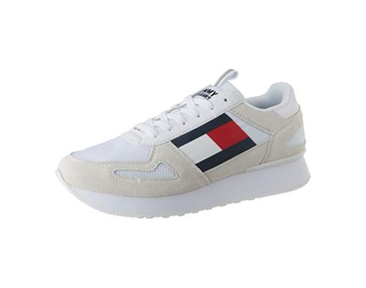 Tommy Hilfiger Tommy Jeans Lifestyle Runner, Zapatillas para Hombre, Blanco