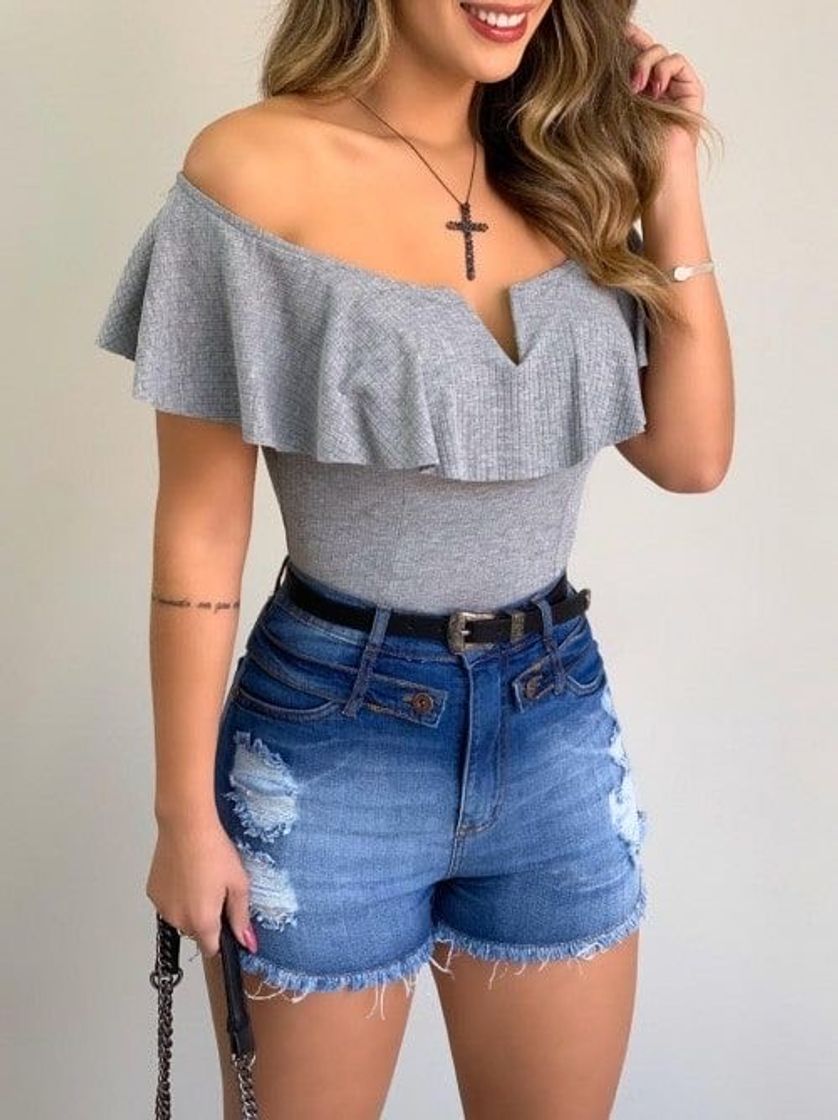 Moda Look com blusa ombro a ombro 😻