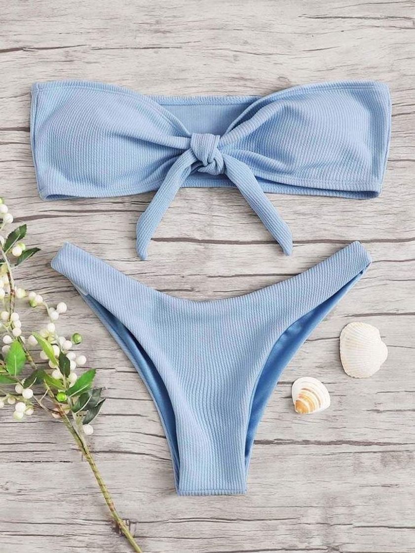 Moda Biquíni na cor azul bebê 👙