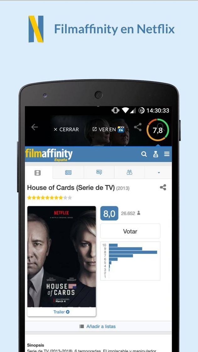 App FilmAffinity - Ver puntuación