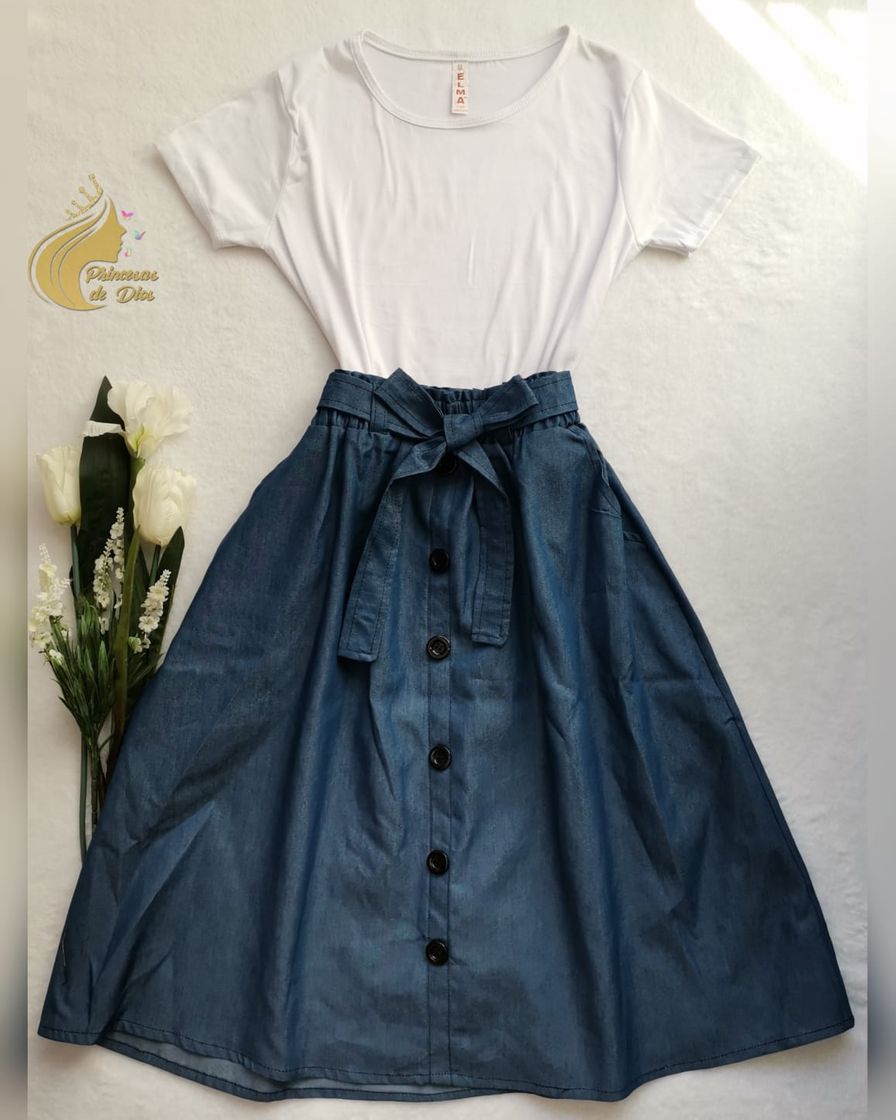 Social Falda MIDI en mezclilla✨
