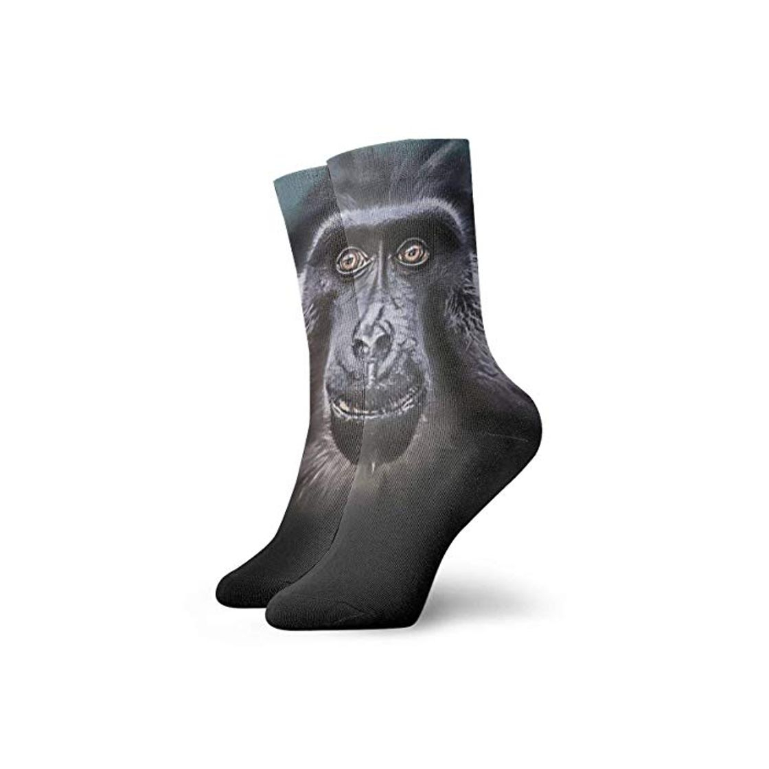 Fashion Funny Z Unisex Adultos Calcetines Grises con Patas de Macaco Calcetines de Equipo Novedad Vestido Algodón Calcetines Gruesos y Cálidos para Trabajar Viajes Correr Senderismo Al Aire Libre