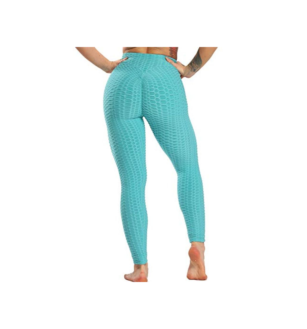 Fashion FITTOO Leggings Push Up Mujer Mallas Pantalones Deportivos Alta Cintura Elásticos Yoga Fitness  Azul  M