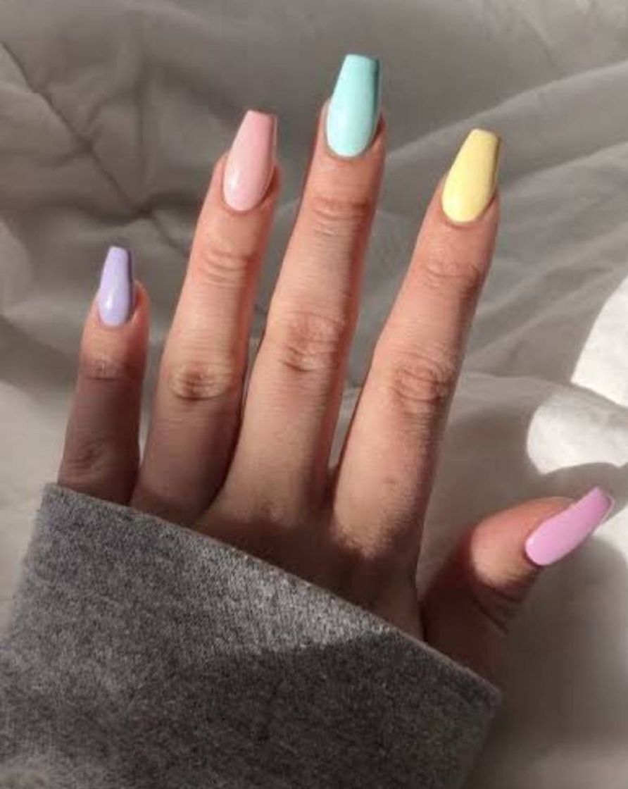 Moda Unhas pastéis coloridas