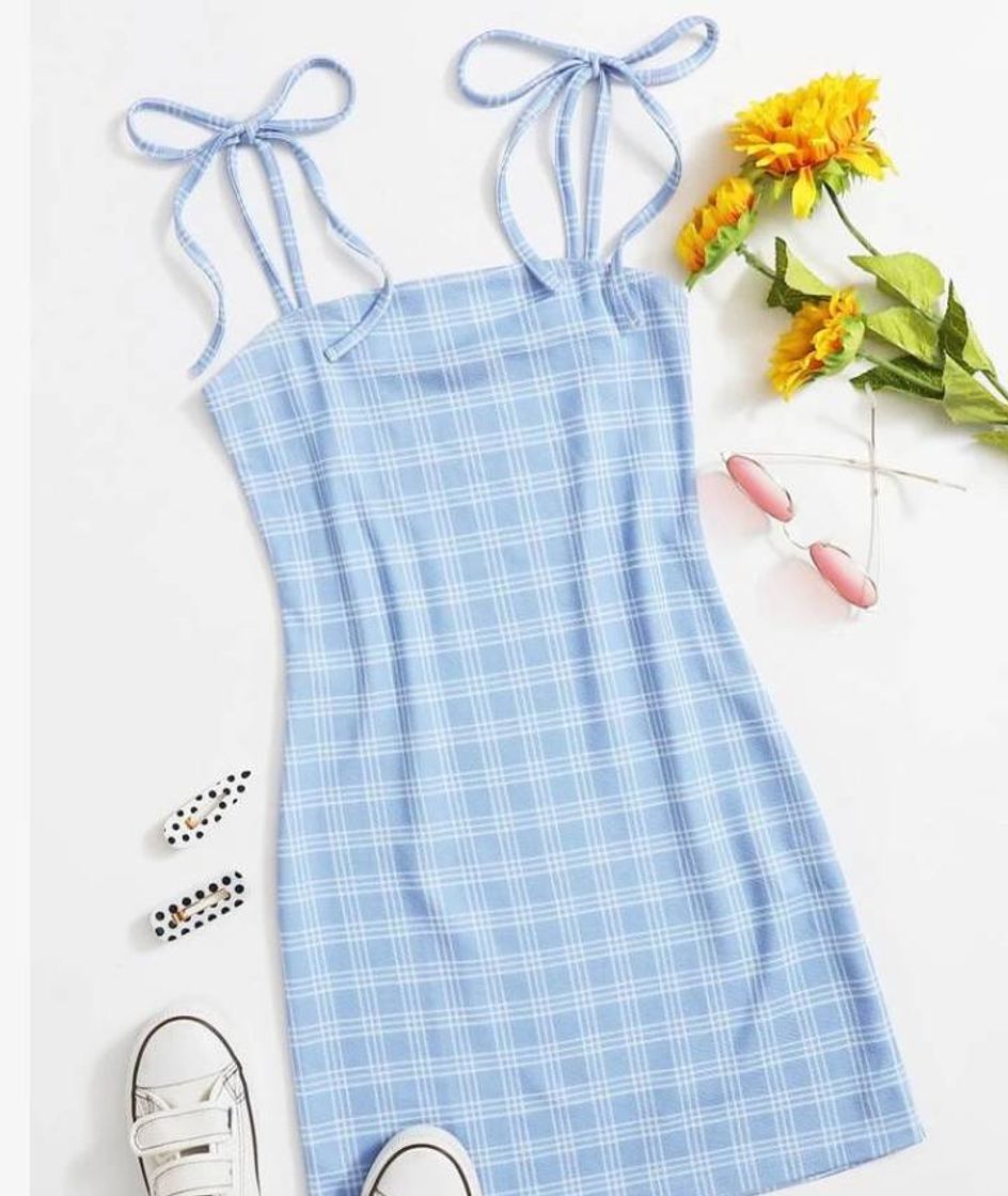 Fashion Vestido quadriculado azul bebe✨💙